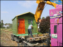 Cabin arrived on the 18-wheeler